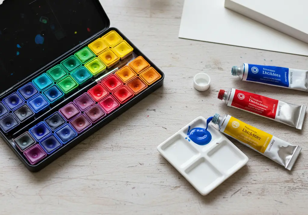 Akwarele w kostkach czy tubkach?