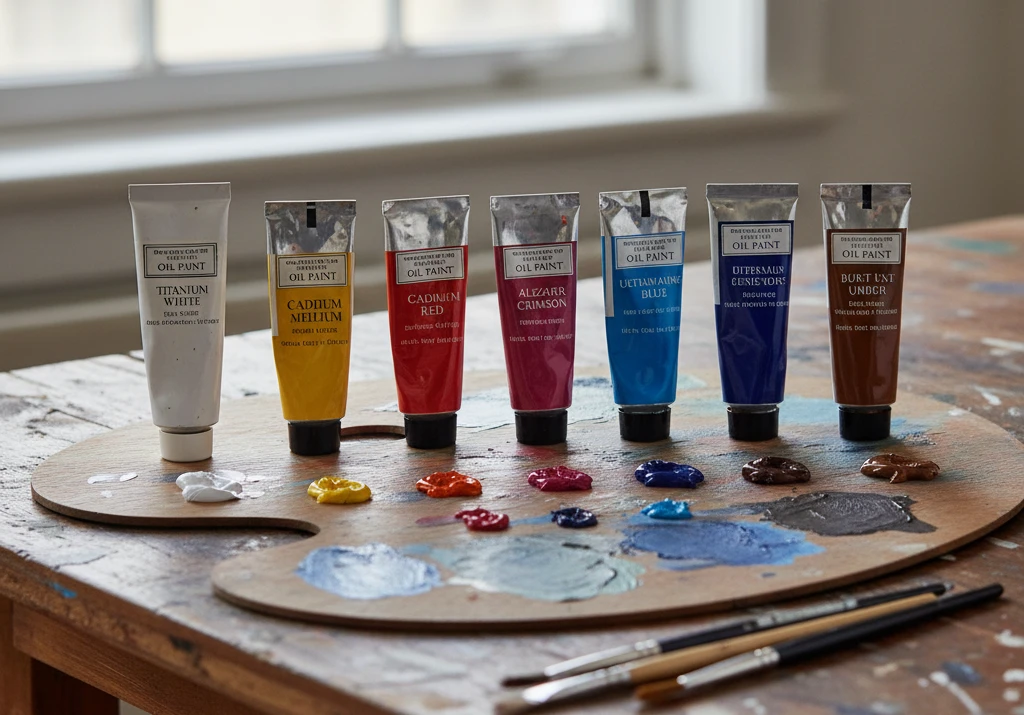 Podstawowa paleta kolorów farb olejnych dla początkujących artystów