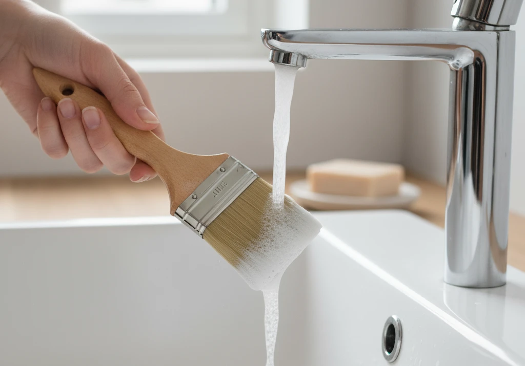 Prawidłowe mycie pędzla po farbach olejnych szarym mydłem