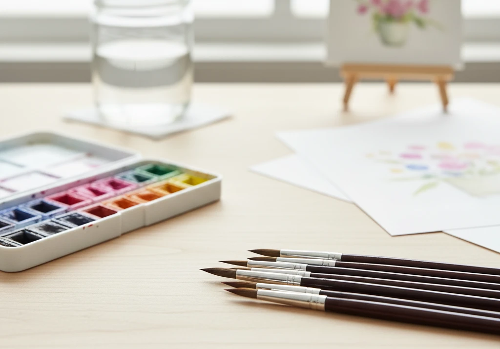 Pędzle do akwareli okrągłe z szpicem 