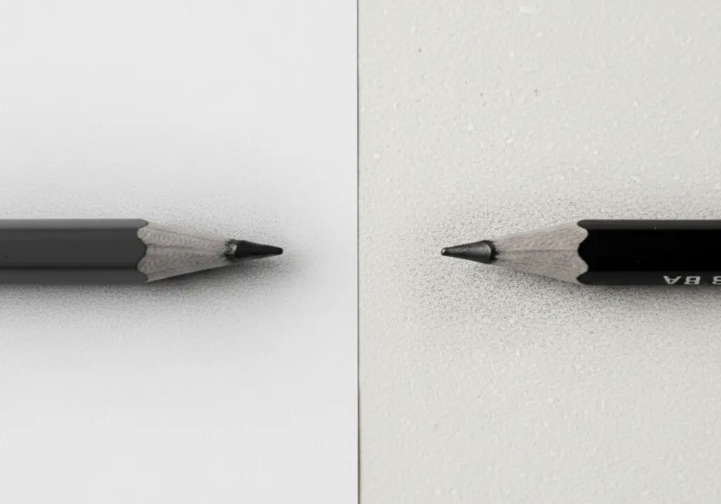 Porównanie cieniowania ołówkiem na gładkim brystolu i papierze z fakturą.